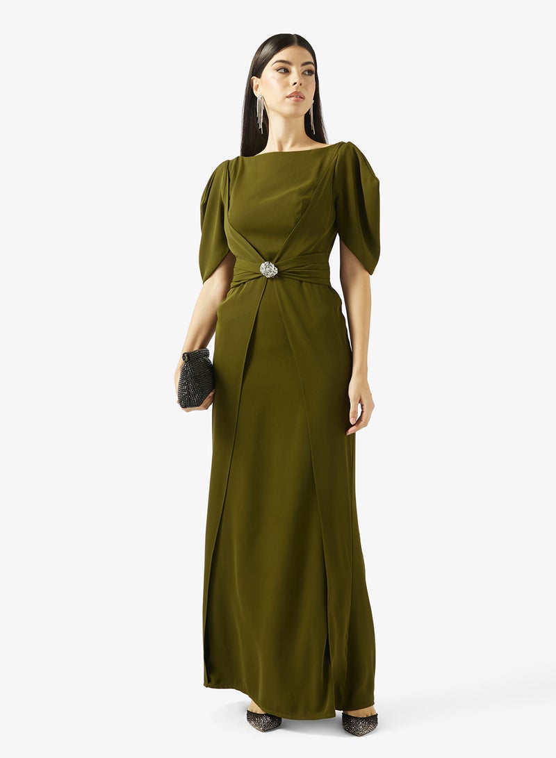 Iyra Belted Tiered Hem Dress - Image 4